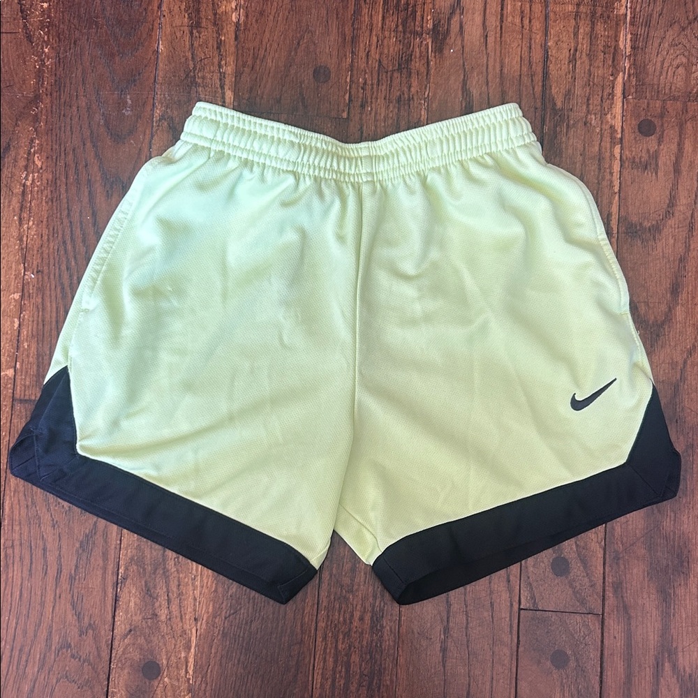 Nike Neon Yellow Running Shorts with Black Accents